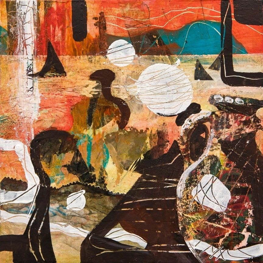 The Picnic — mixed media painting by Marjorie Claus