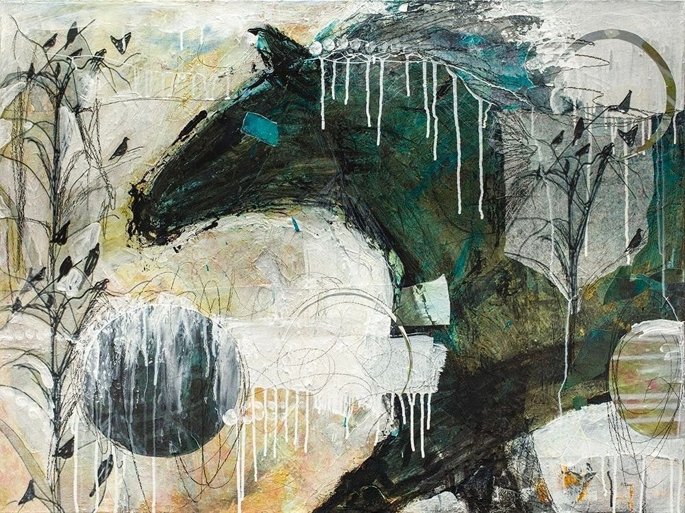 From the Alan Master Collection — artwork by Marjorie Claus shown in a room setting