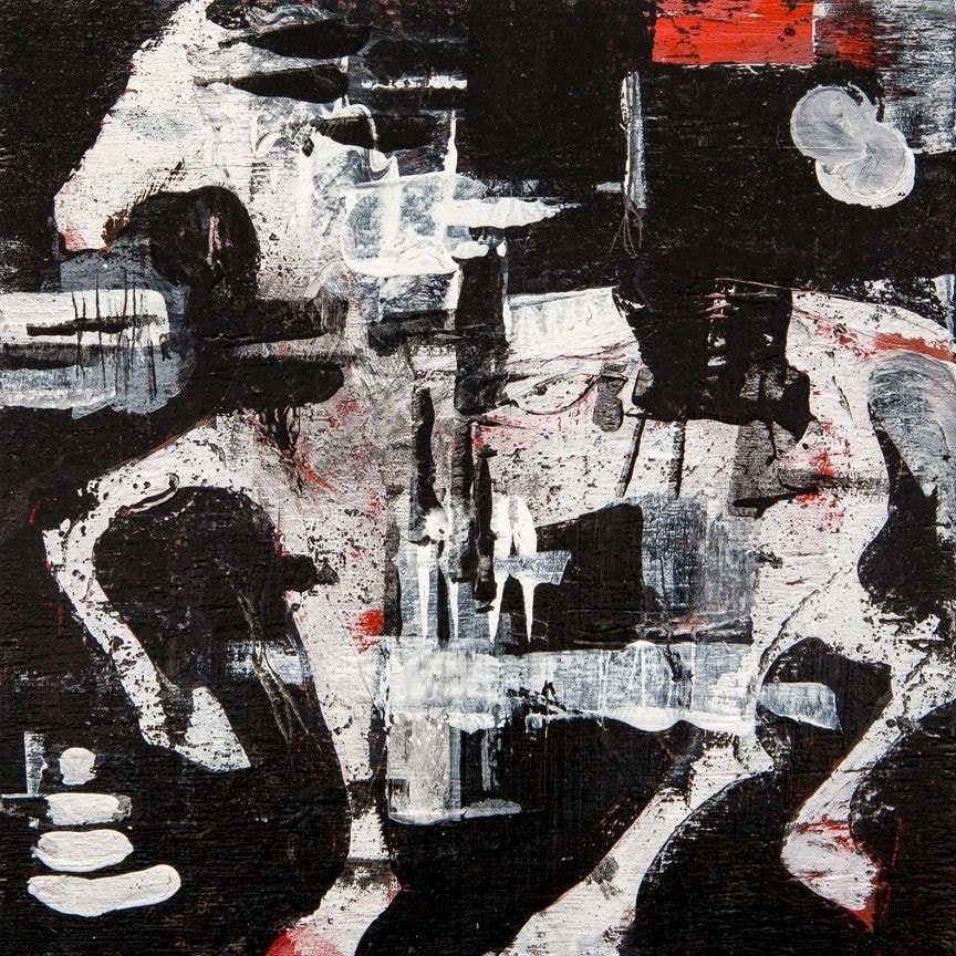 Medieval Charger — mixed media painting by Marjorie Claus