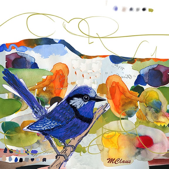 Splendid Fairy Landscape — mixed media painting by Marjorie Claus