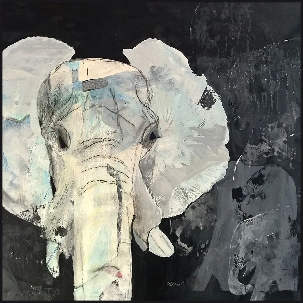 Remember the Elephants — mixed media painting by Marjorie Claus